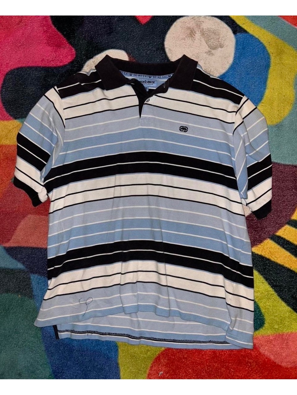Ecko Men's Striped Polo Shirt Size Large